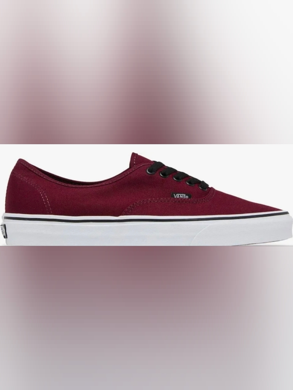 Vans Burgundy Canvas Low-Top Sneakers with Black Laces